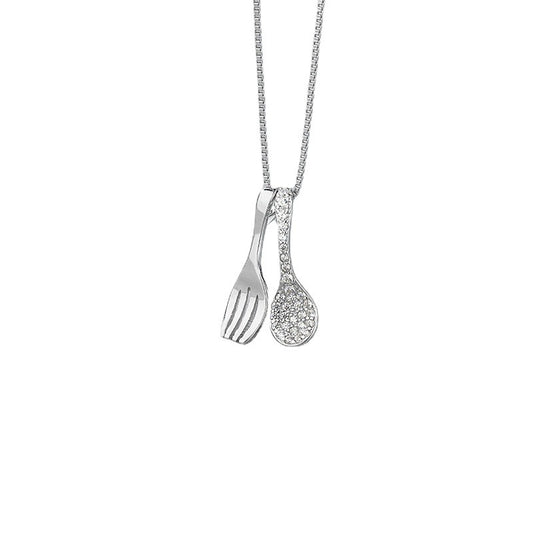 S925 Sparkling Silverware Necklace