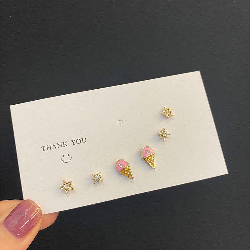 Ice cream stud earring