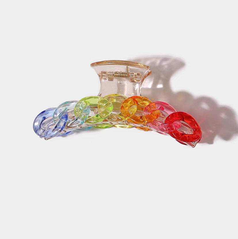 Rainbow chain hairclaw