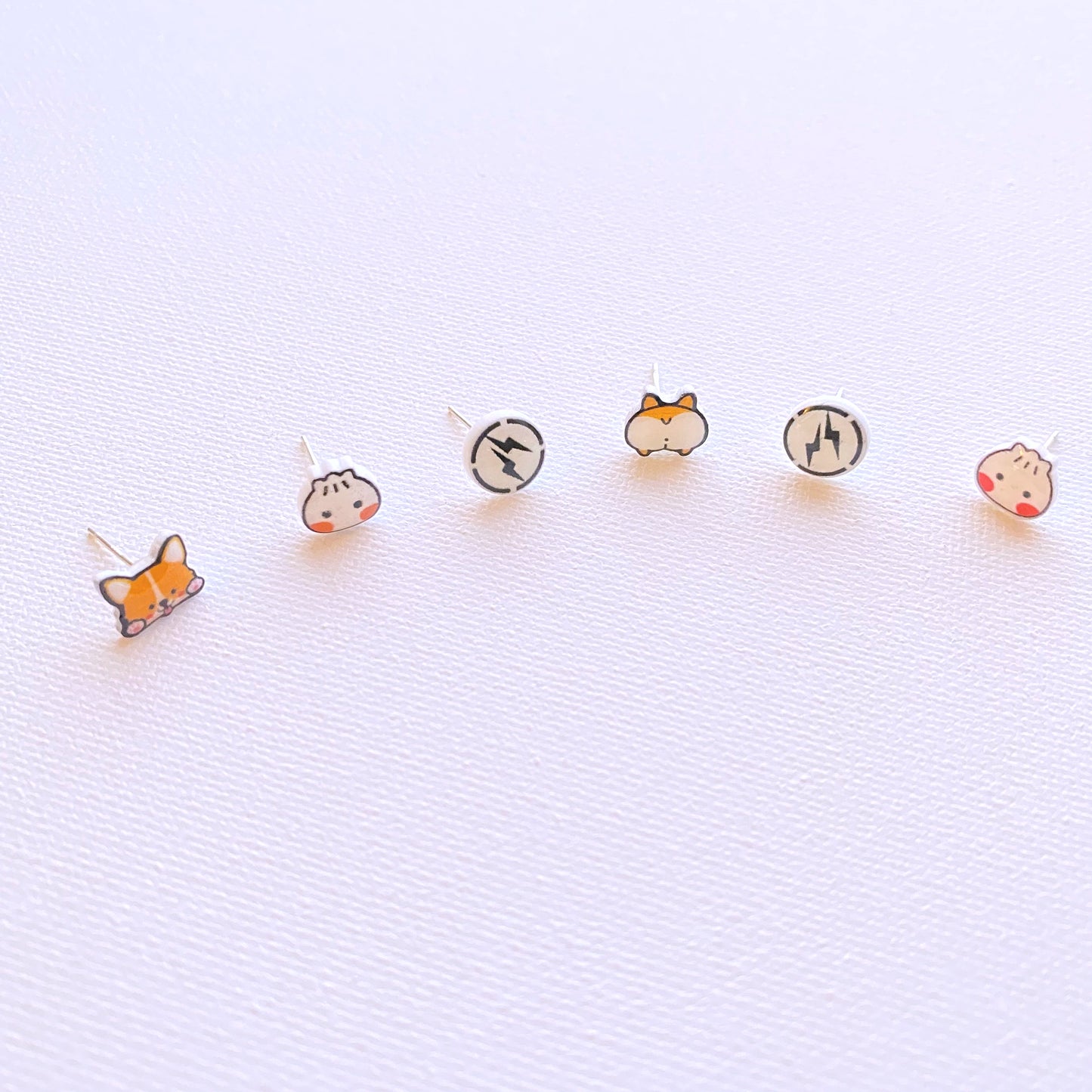 Welsh corgi stud earring set