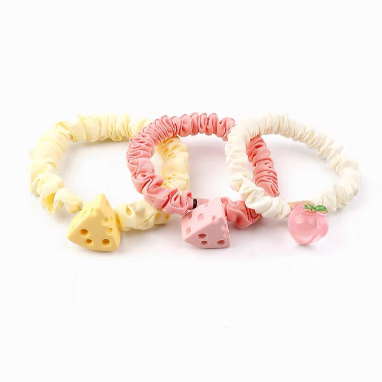 Peach and Cheese hair tie