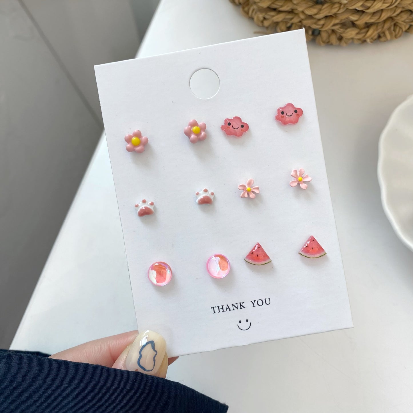 Mix fruit stud earring