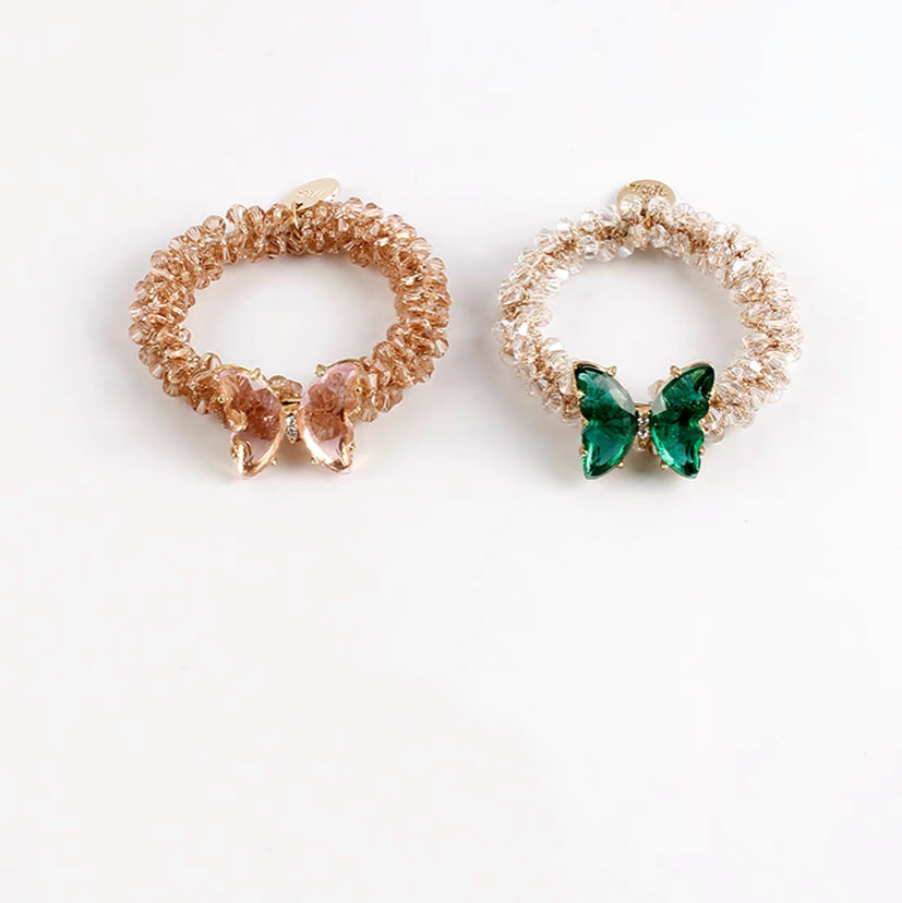 Crystal butterfly hair tie