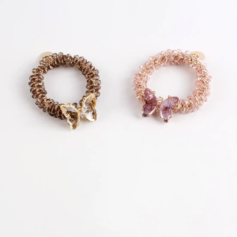 Crystal butterfly hair tie