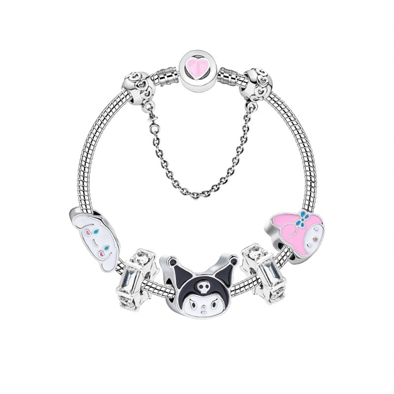 Kuromi and Melody heart series charm bracelet