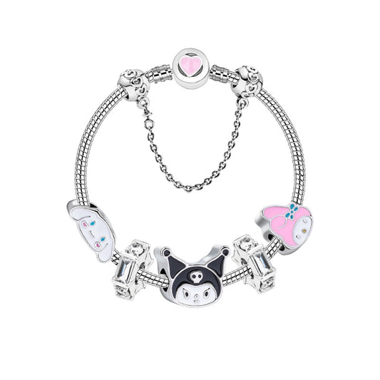 Kuromi and Melody heart series charm bracelet