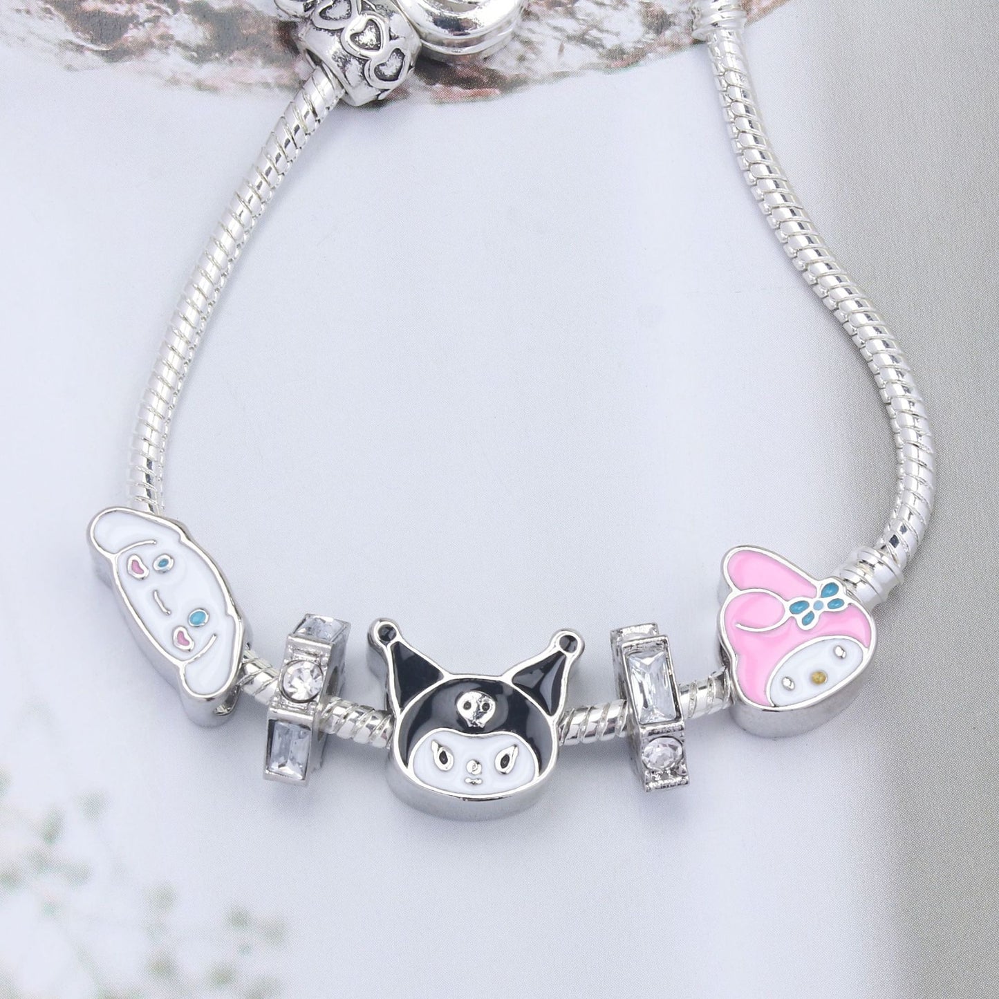 Kuromi and Melody heart series charm bracelet