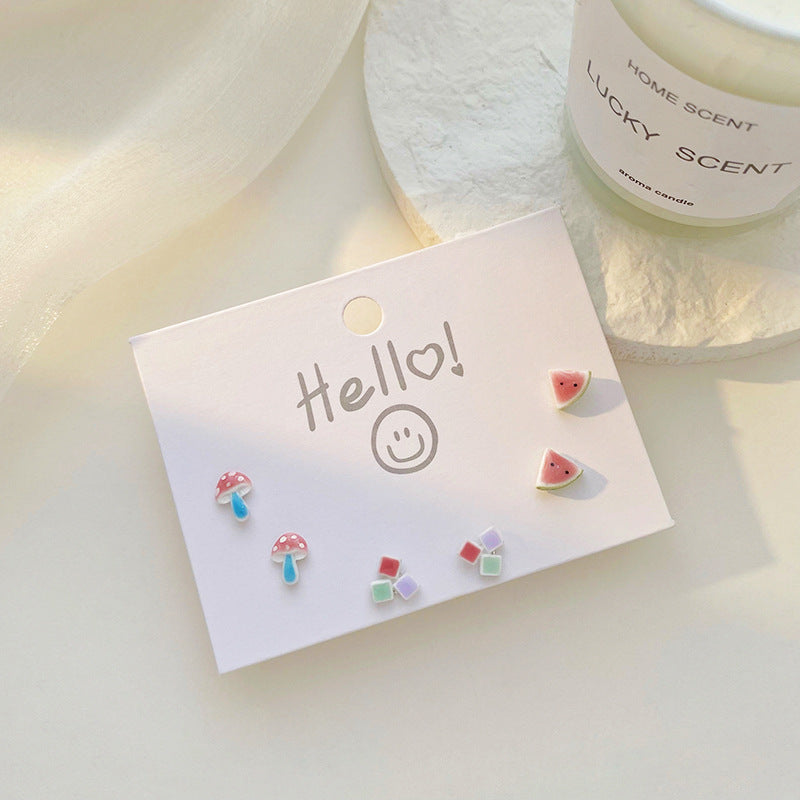 Watermelon stud earring