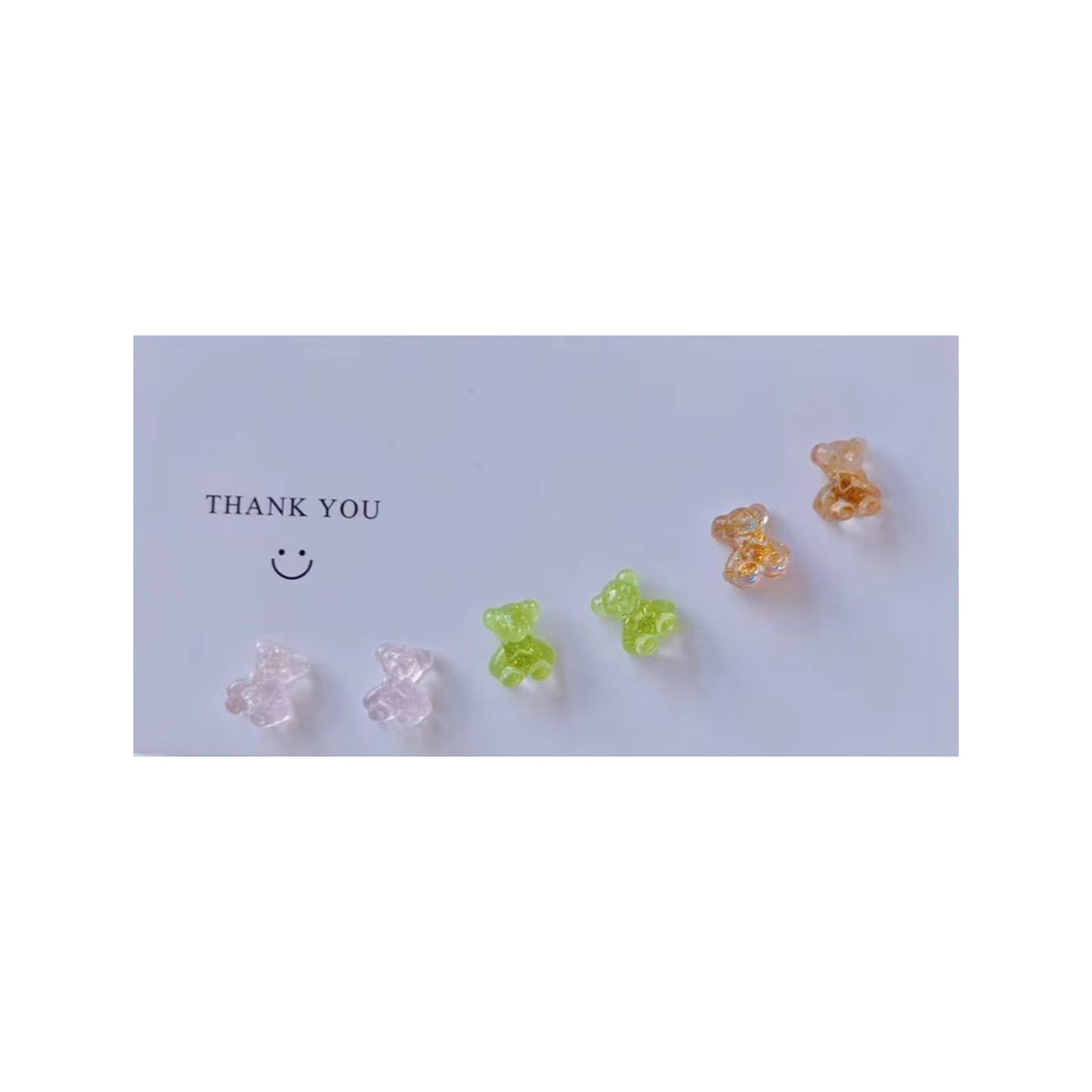 Crystal resin bear stud earring