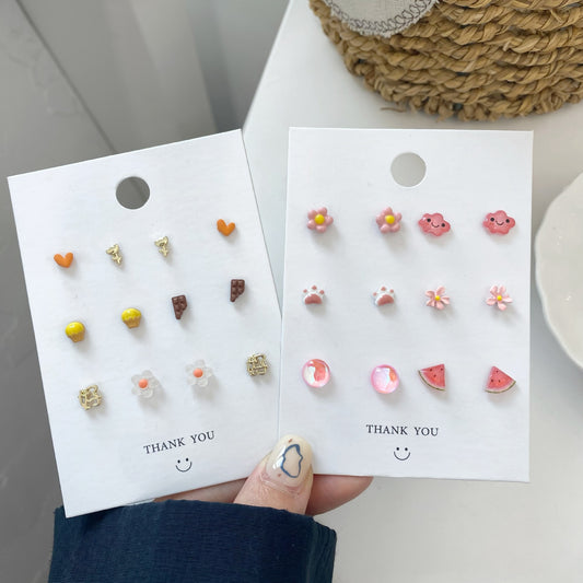 Mix fruit stud earring