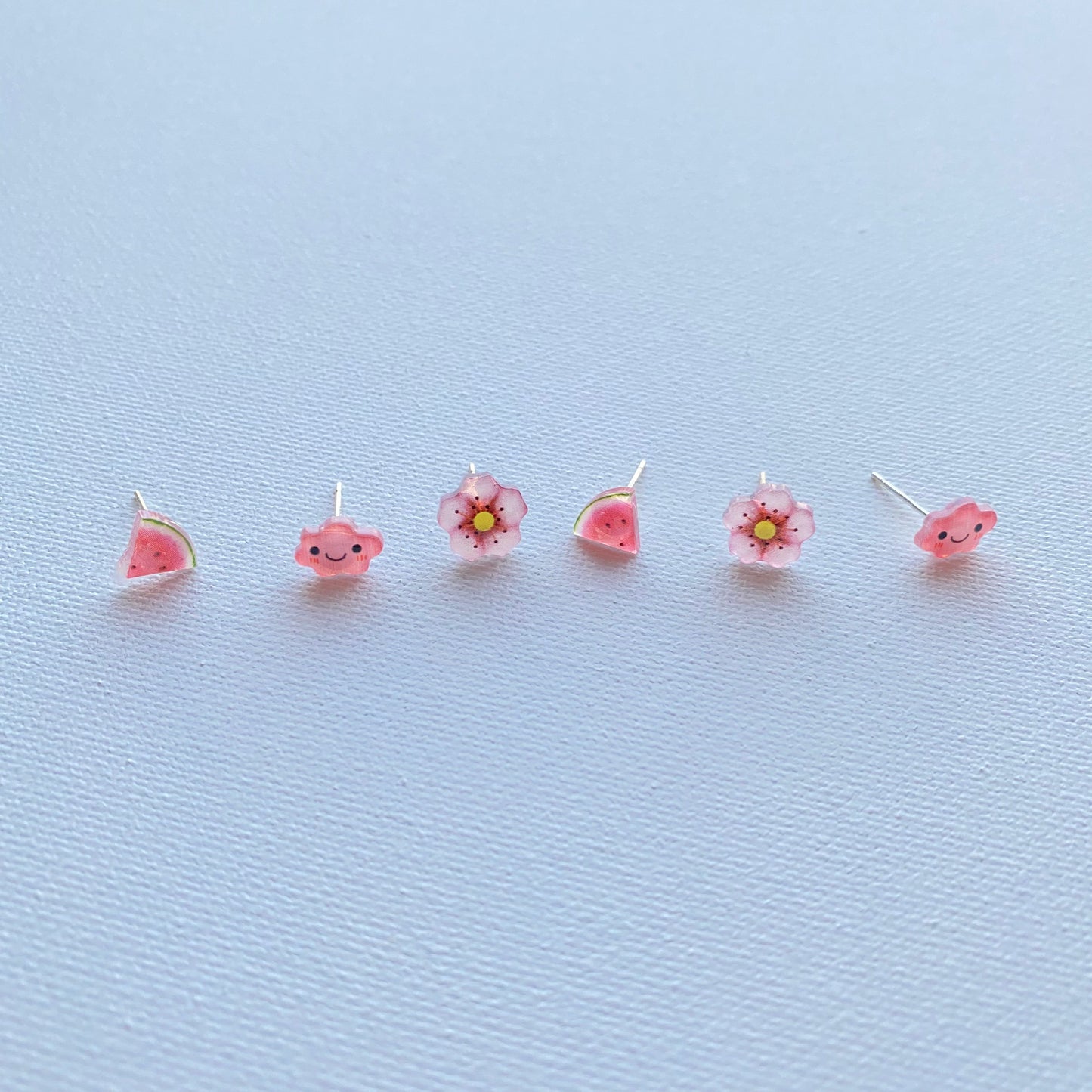 Smile cloud stud earring set