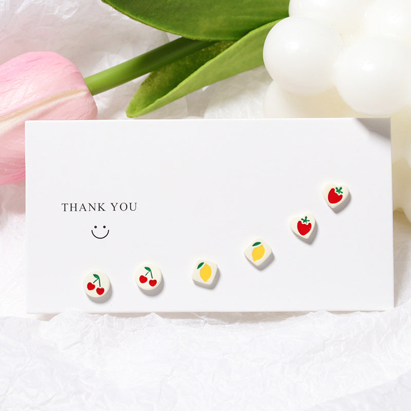 Lemon Cherry strawberry stud earring