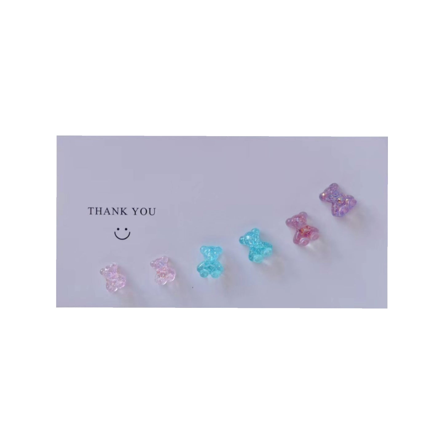 Crystal resin bear stud earring